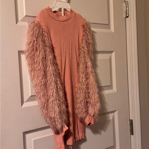 Girls Chic Pink Long-Sleeve Dress size 10